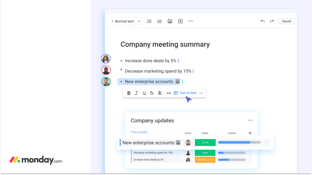 monday.com 團隊工作筆記與協作平台