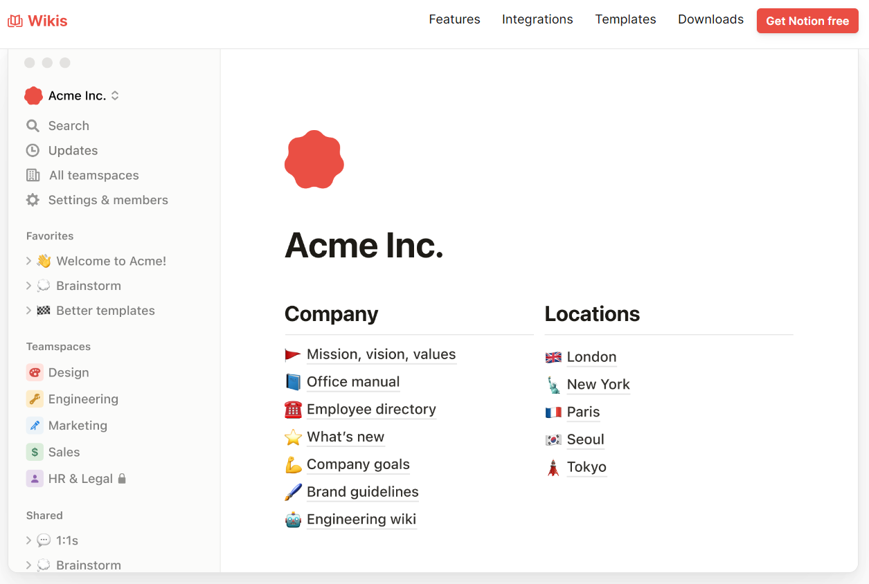知識管理工具Notion團隊專案知識管理wiki文檔數據庫功能