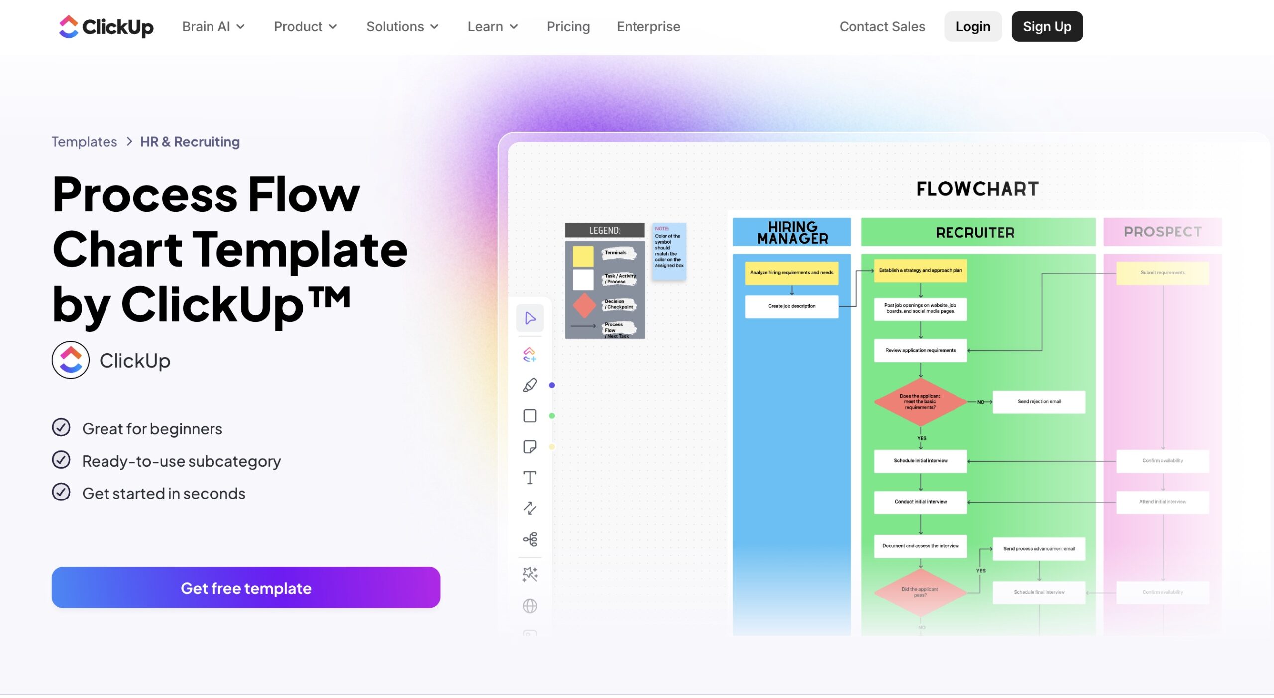 ClickUp 免費流程圖工具