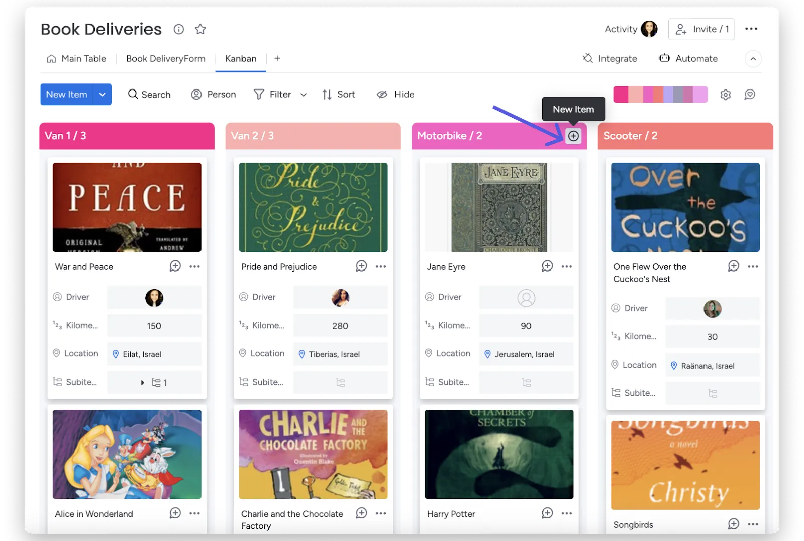 monday.com 看板視圖