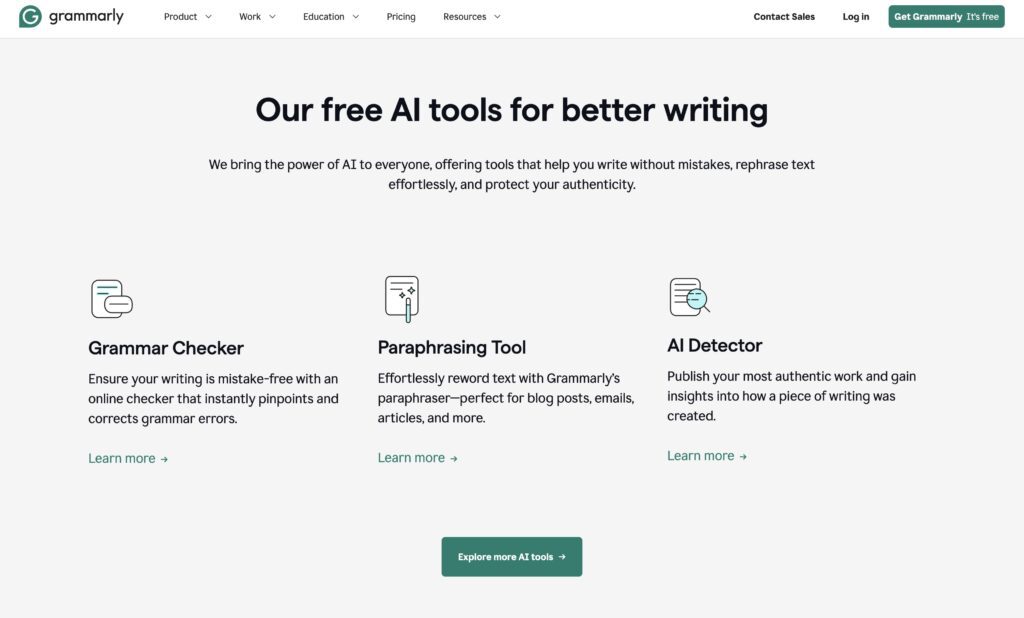 Grammarly AI工具