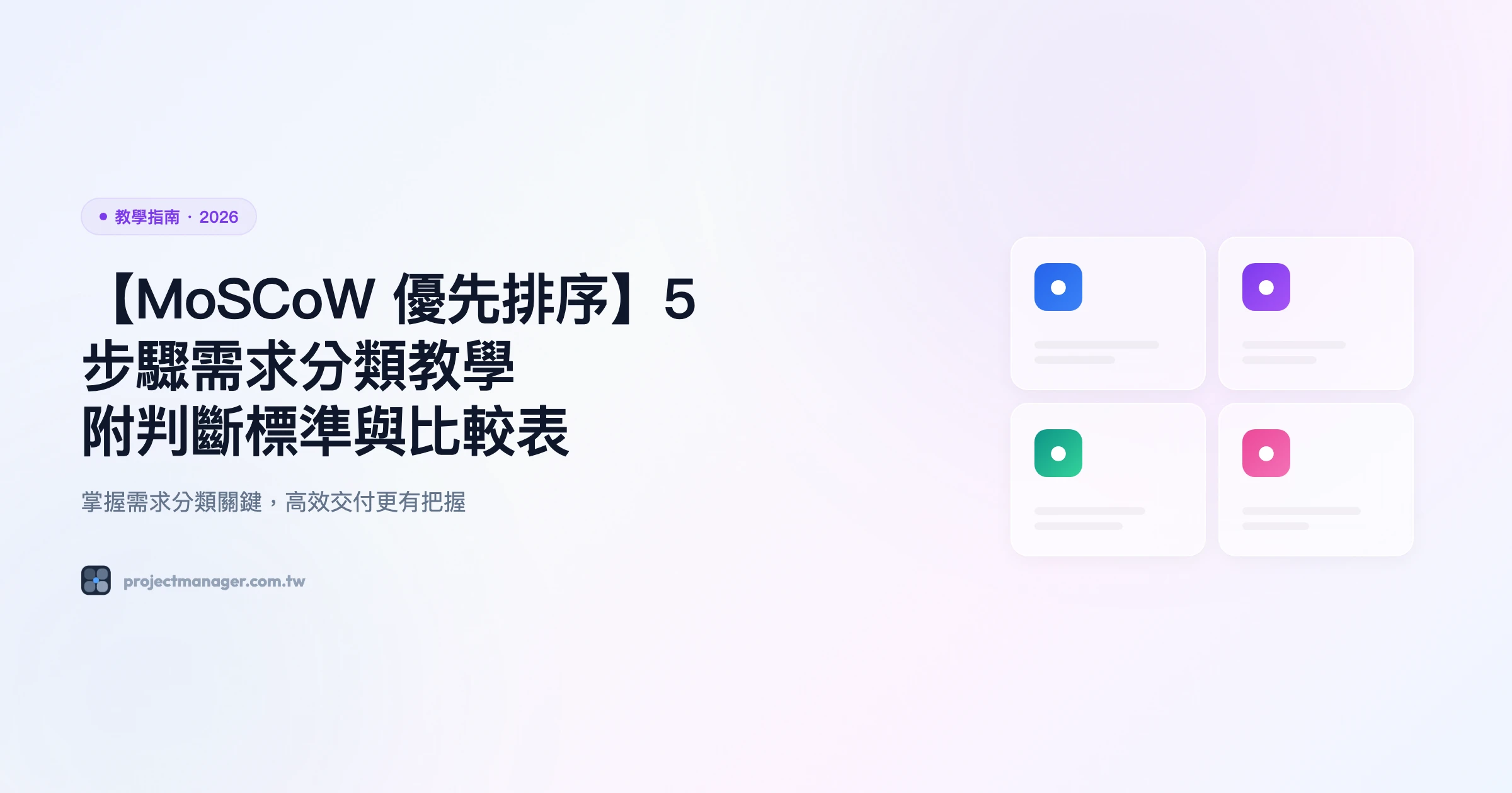 【MoSCoW 優先排序】5 步驟需求分類教學｜附判斷標準與比較表