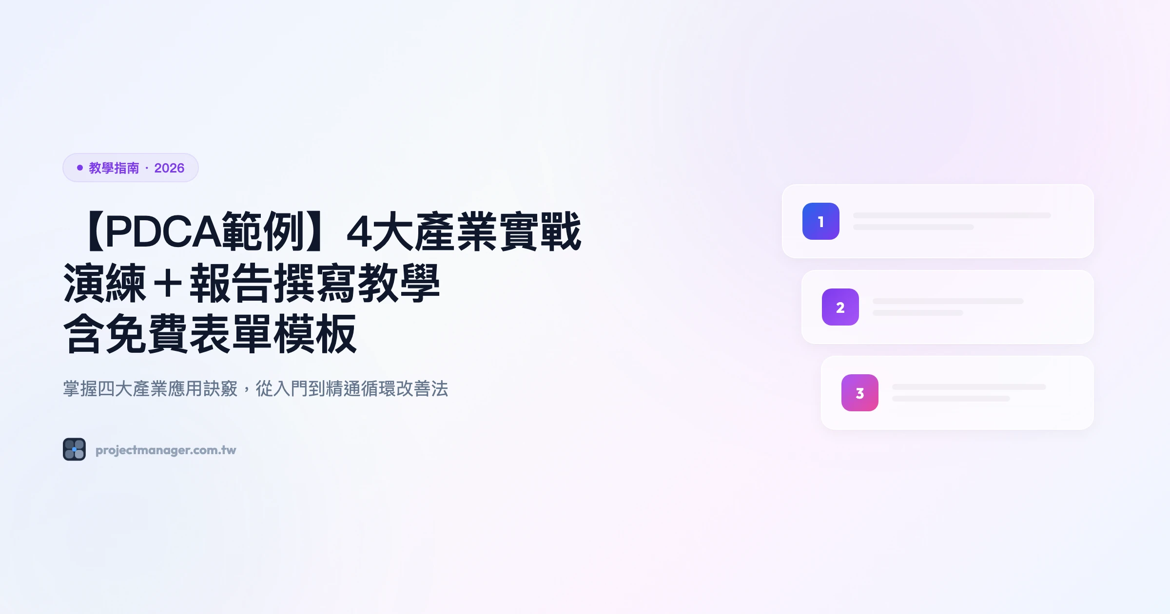 【PDCA範例】4大產業實戰演練＋報告撰寫教學｜含免費表單模板