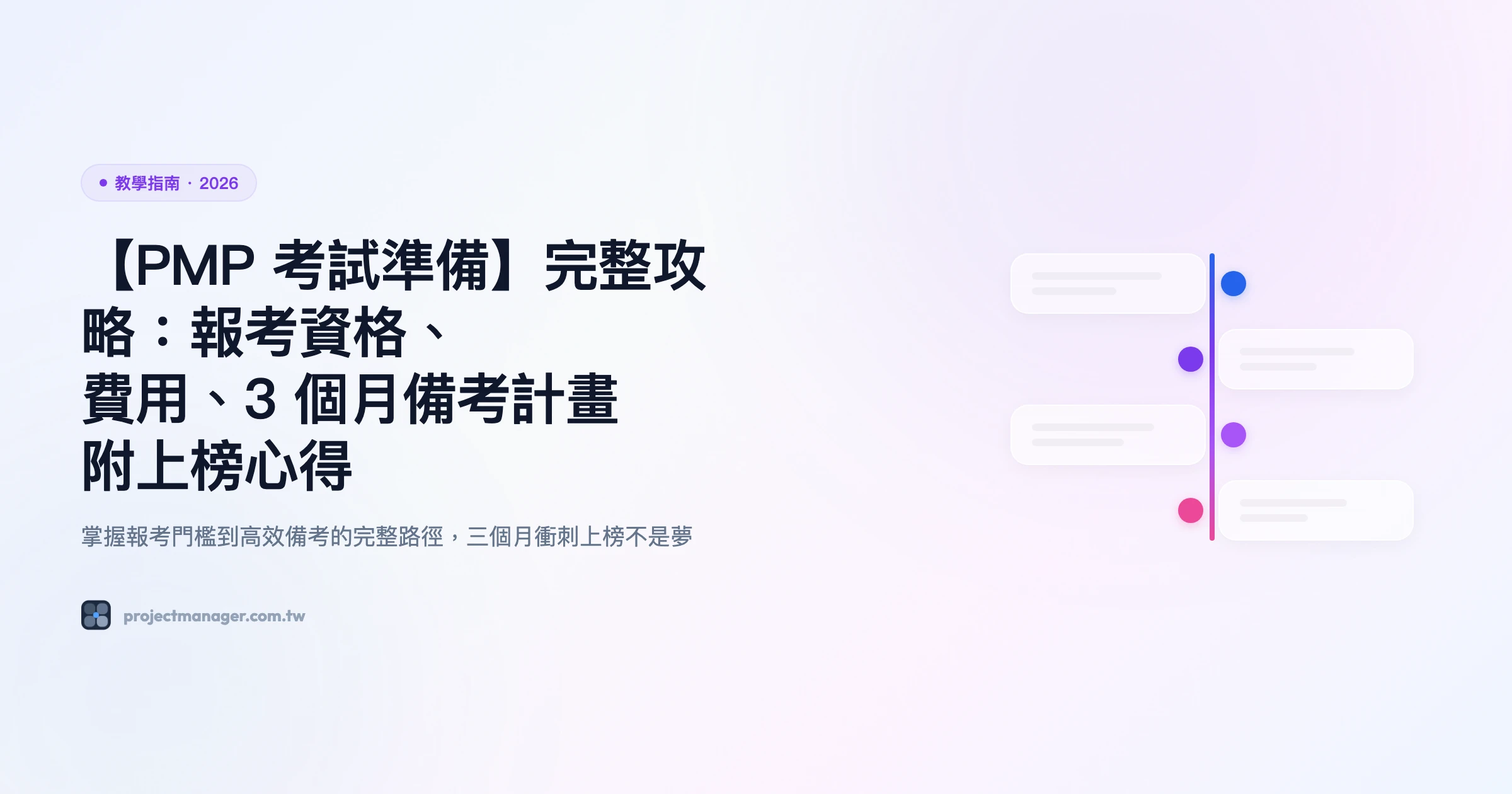 【PMP 考試準備】完整攻略：報考資格、費用、3 個月備考計畫｜附上榜心得