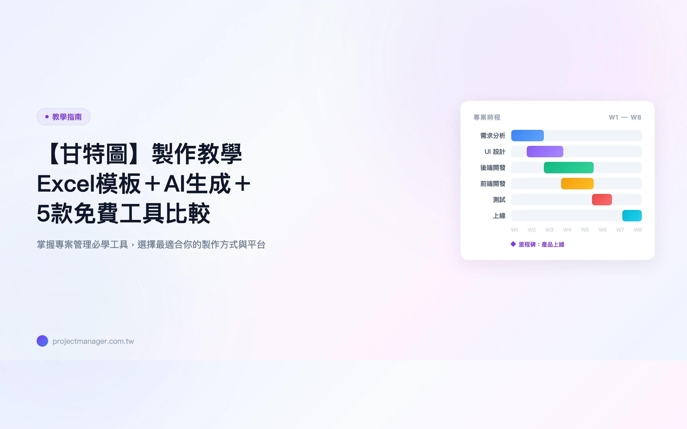 甘特圖製作教學：Excel模板＋AI生成＋5款免費工具比較
